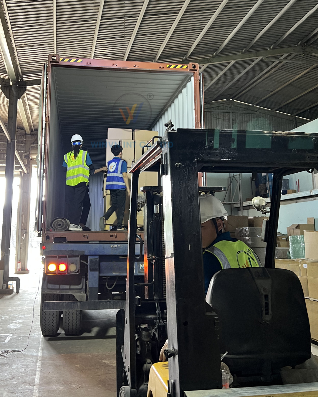 Container being filled