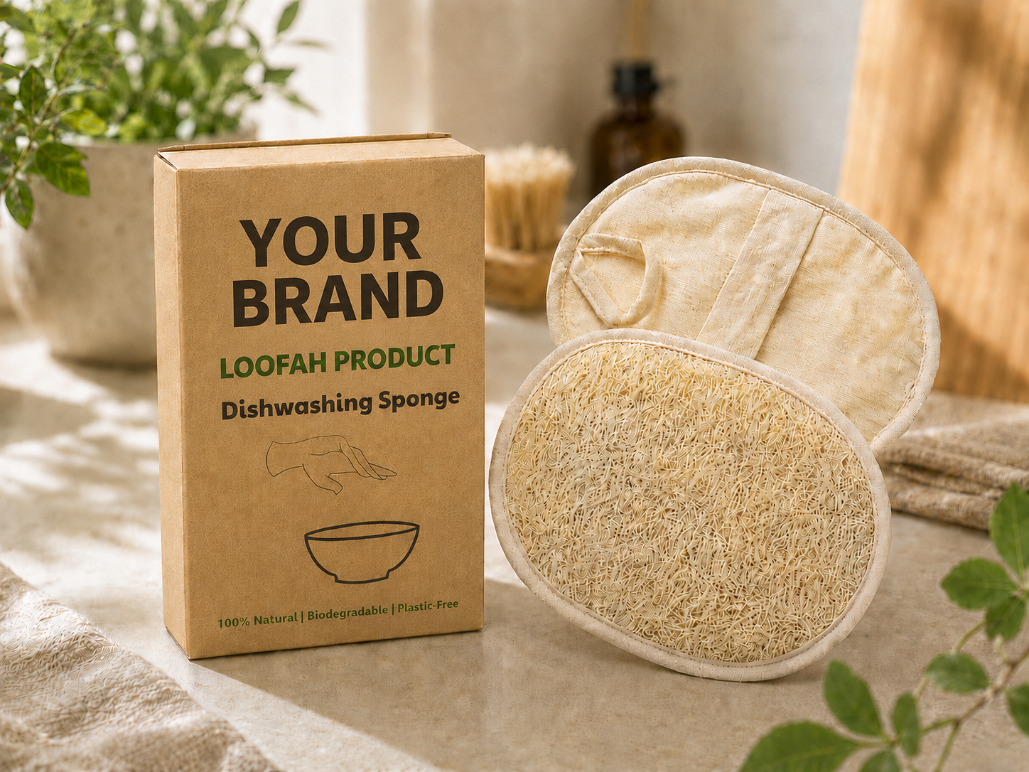 Amazon FBA ready loofah packaging